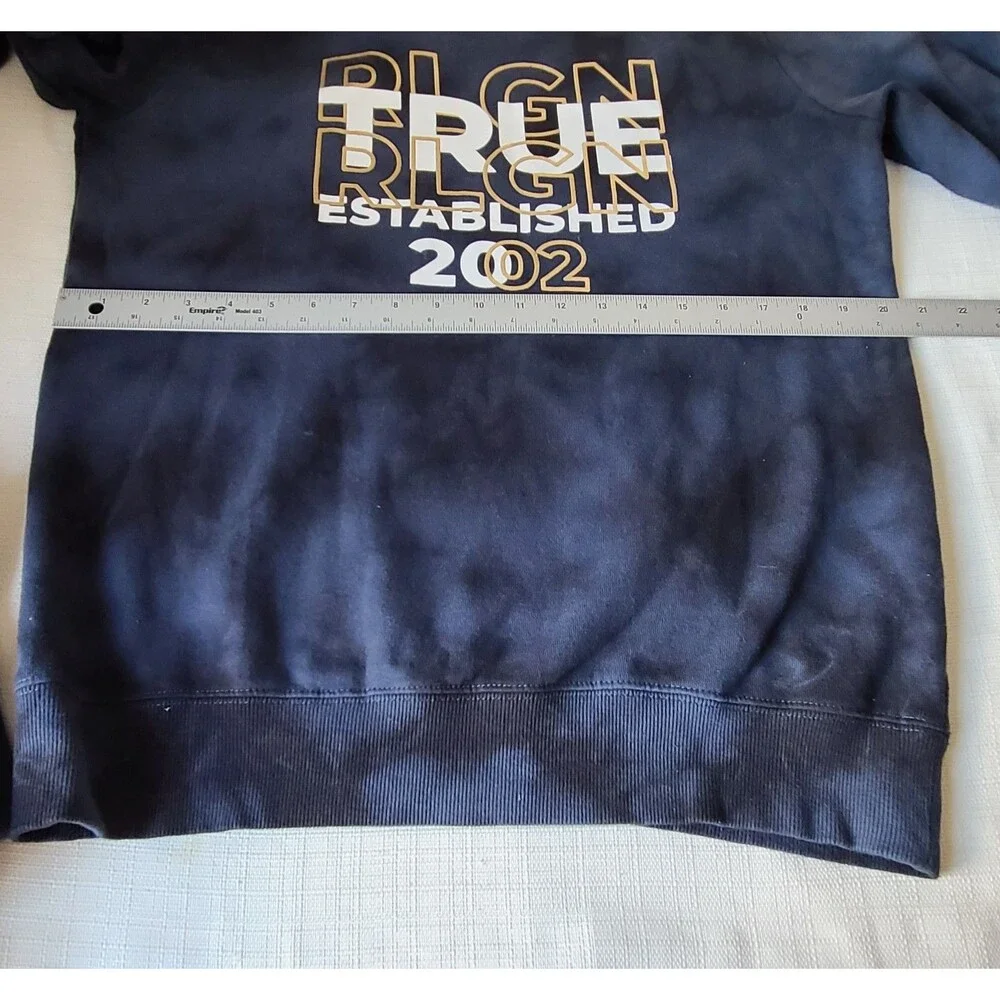 True Religion Men's Medium Navy Blue Fleece Jogger Sweatsuit  2 piece set